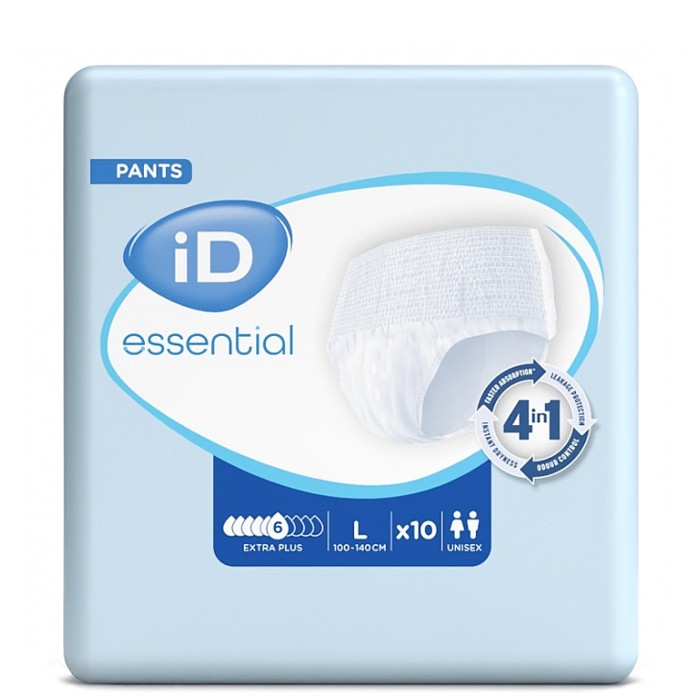 Підгузки-труси для дорослих iD Essential Extra plus, розмір L (100-140 см), 10 шт - 